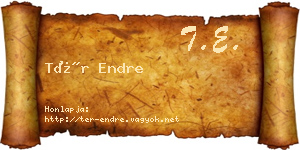 Tér Endre névjegykártya